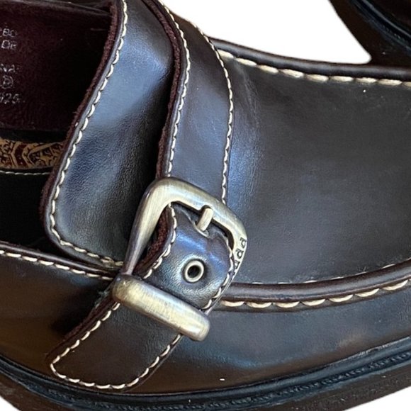 Vintage Mudd Y2K Faux Leather Chunky Block Heel Slide Slip On Mules Shoes-7.5 - Picture 6 of 11